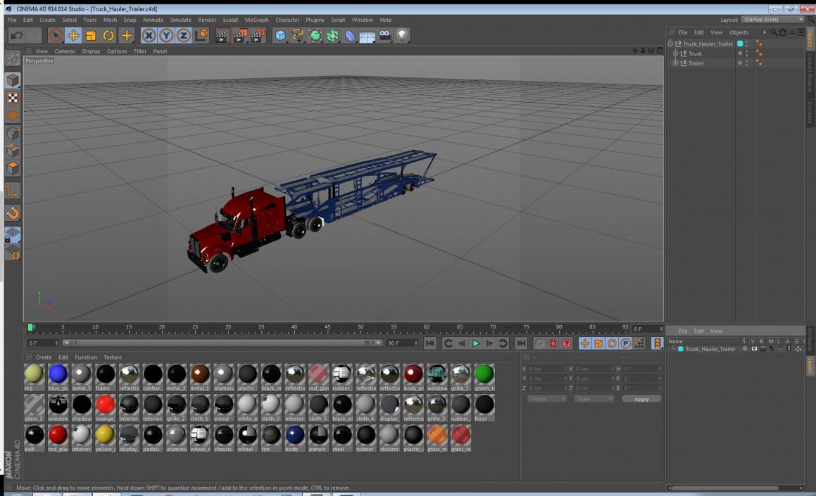 3D model Truck Hauler Trailer