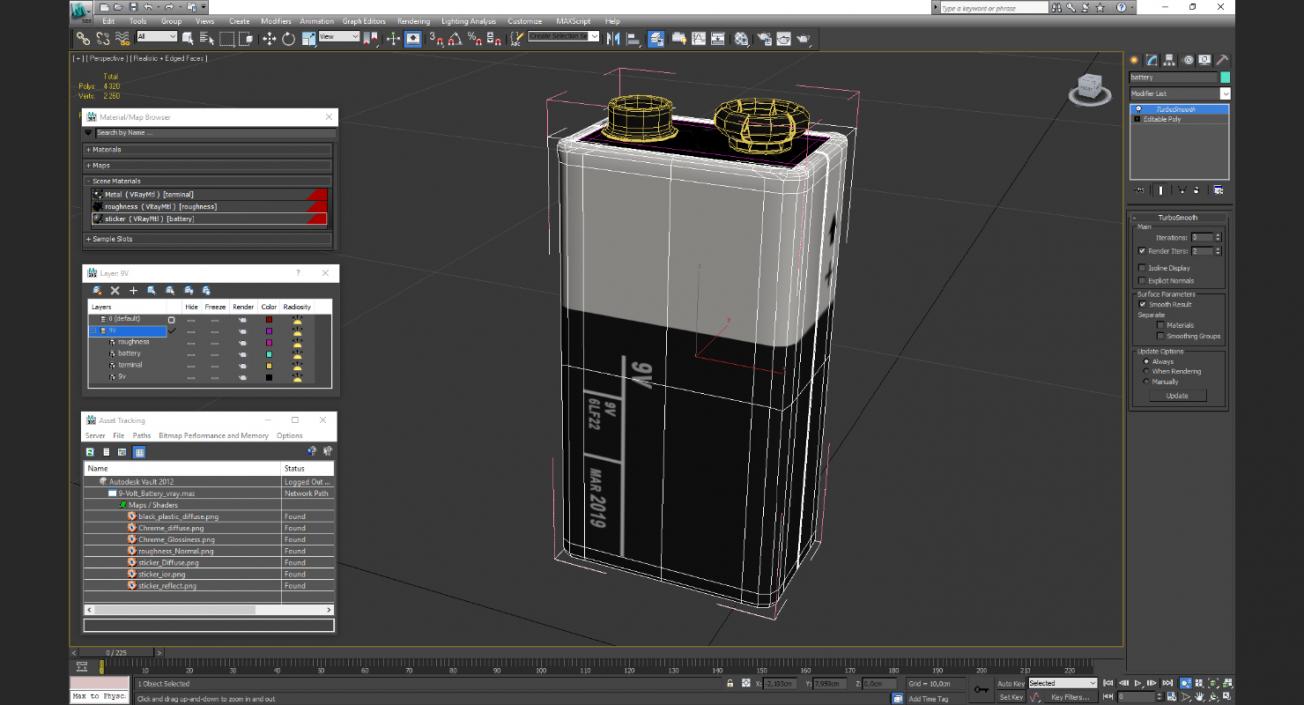 9-Volt Battery 3D model