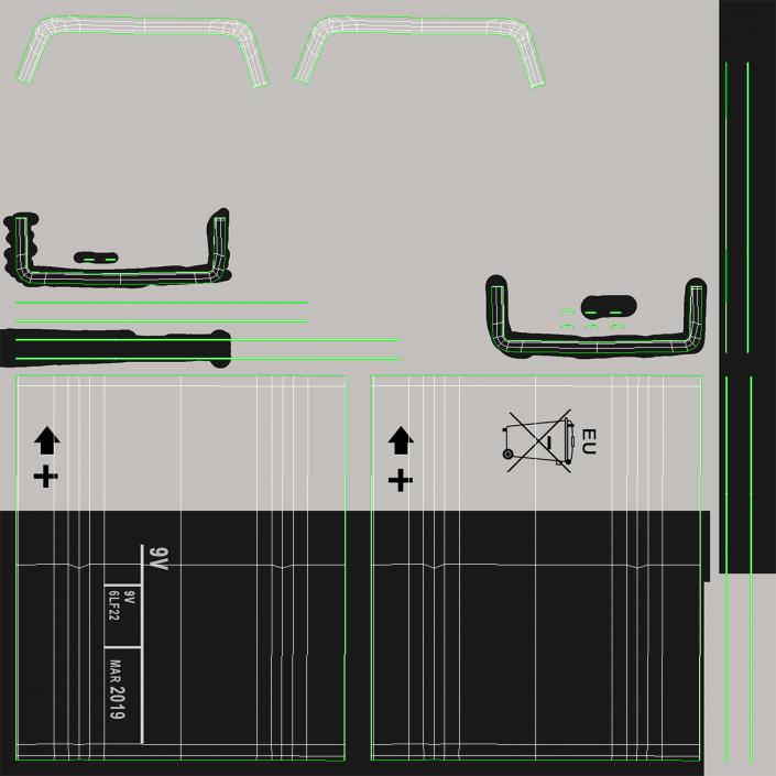 9-Volt Battery 3D model