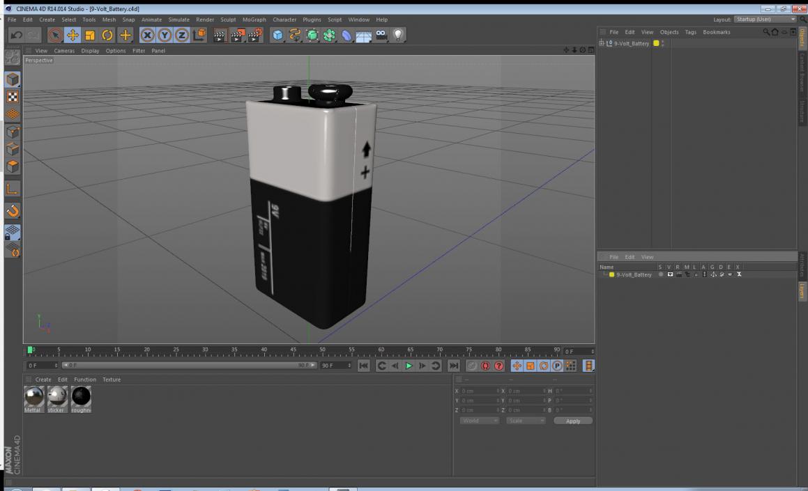 9-Volt Battery 3D model