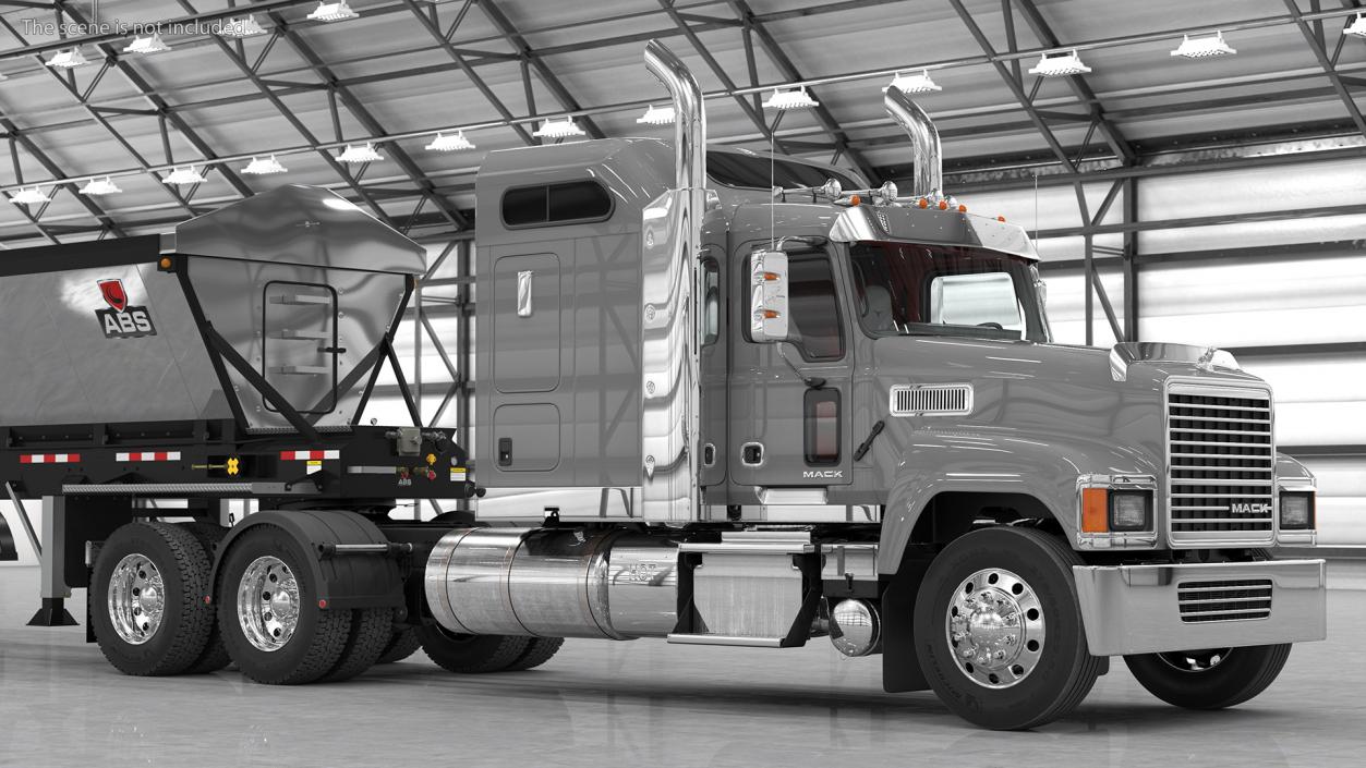 3D Truck Mack CHU613 With Trailer ABS LRC model