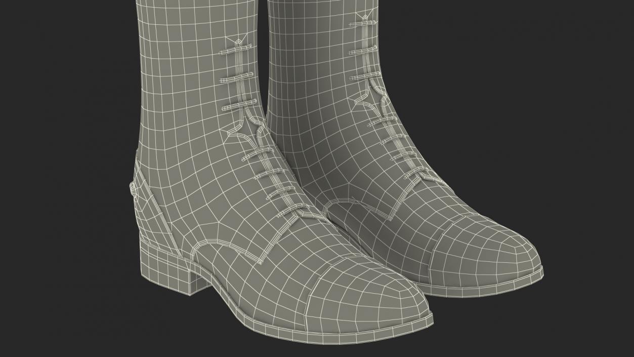 Horse Riding Boots Black 3D model