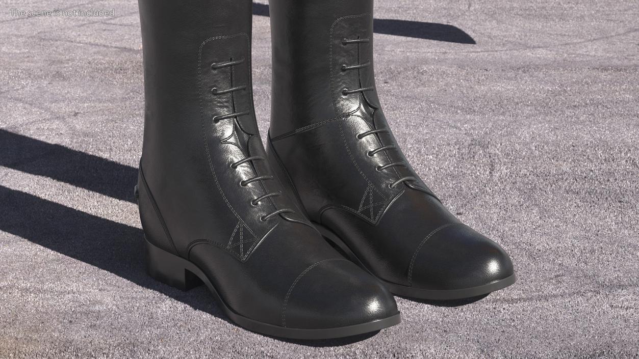 Horse Riding Boots Black 3D model