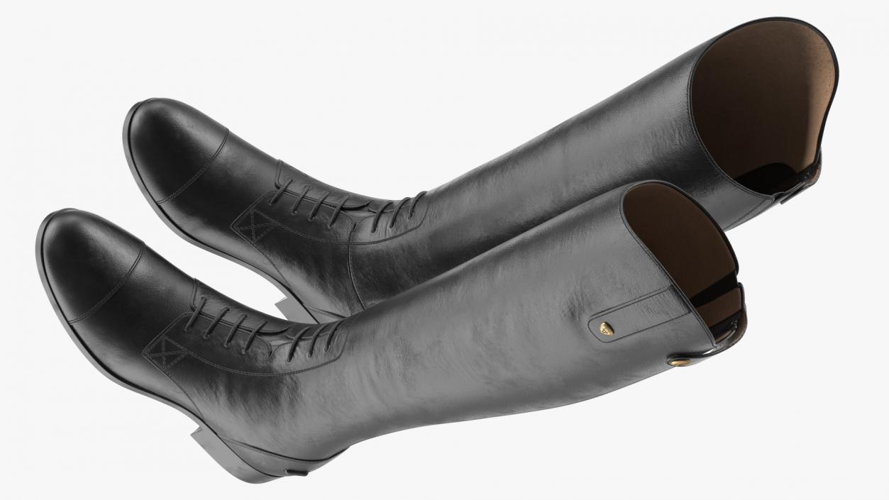 Horse Riding Boots Black 3D model