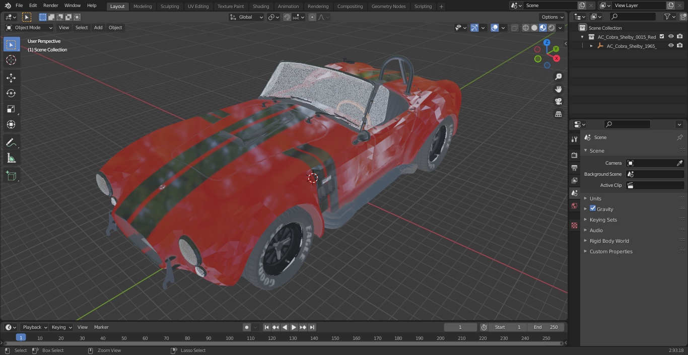 3D Shelby Cobra 1965 Red