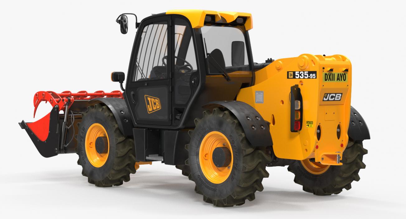 3D JCB 535 Forklift Bucket Dirty Rigged