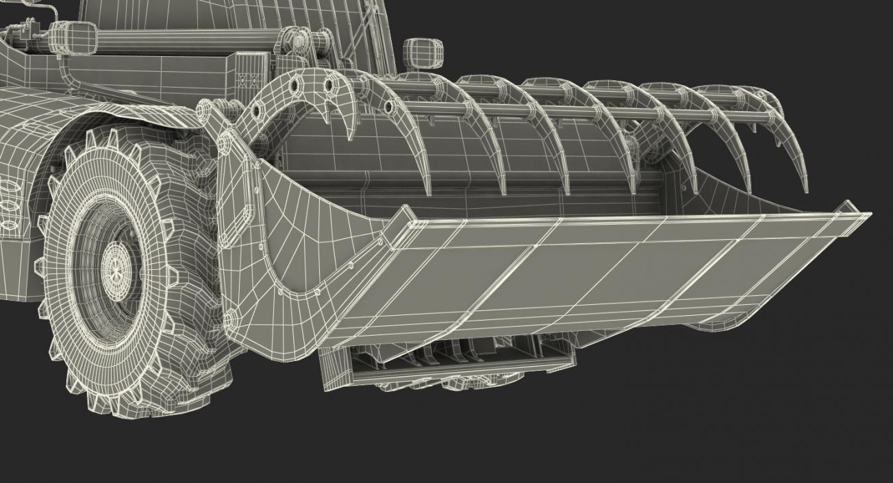 3D JCB 535 Forklift Bucket Dirty Rigged