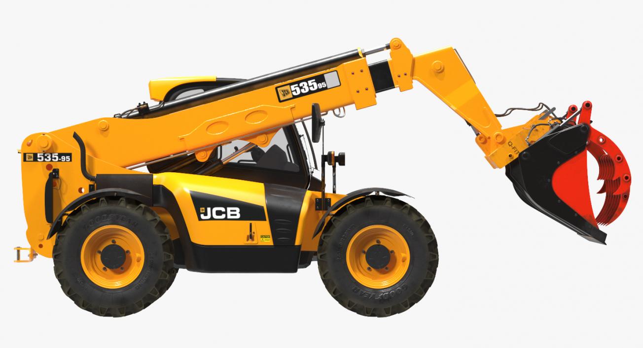 3D JCB 535 Forklift Bucket Dirty Rigged