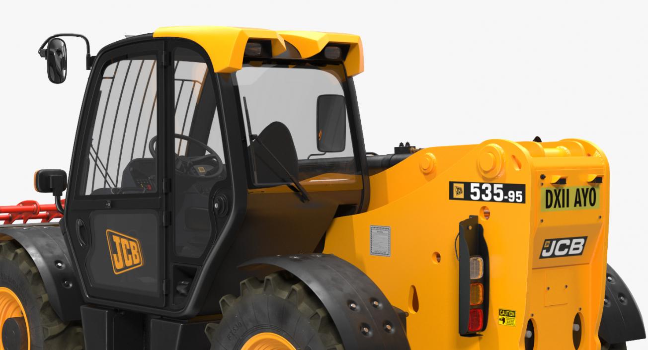 3D JCB 535 Forklift Bucket Dirty Rigged