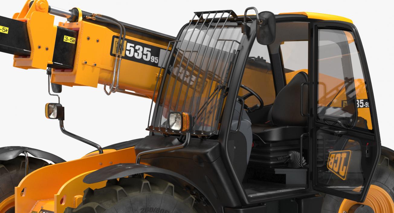 3D JCB 535 Forklift Bucket Dirty Rigged