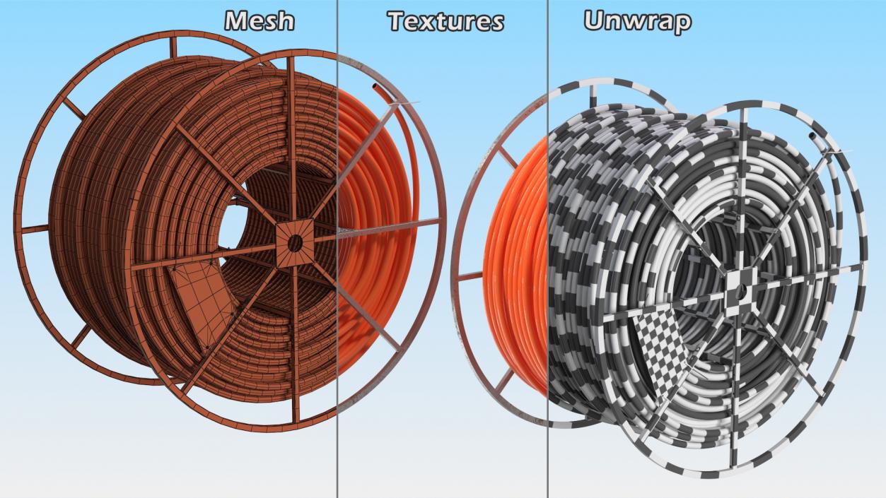 3D model Fiber Optic Cable Conduit Reel