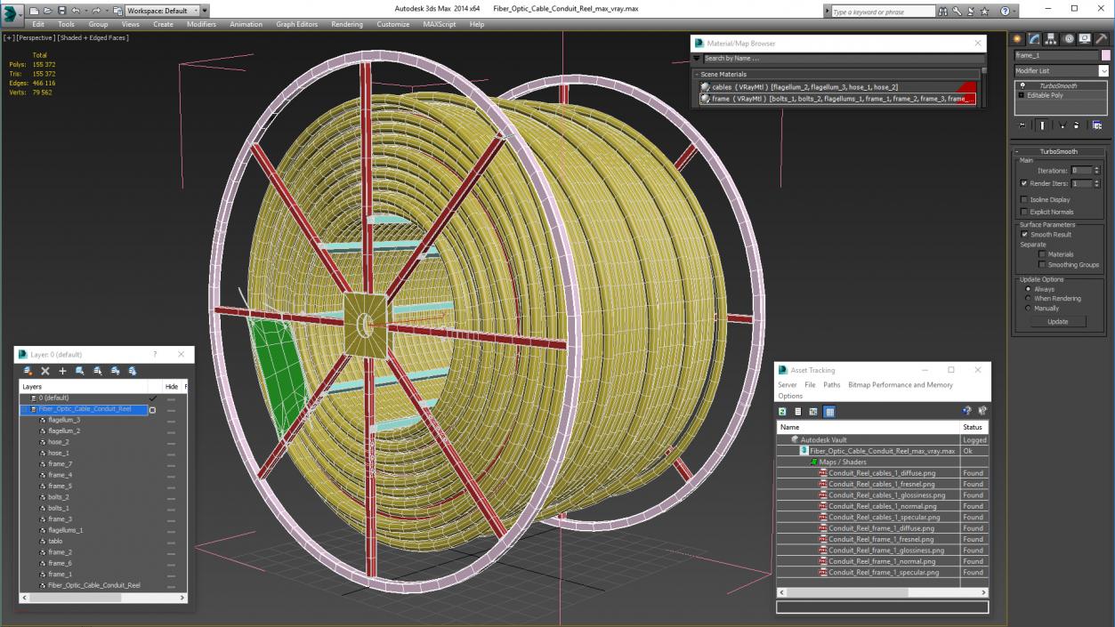 3D model Fiber Optic Cable Conduit Reel