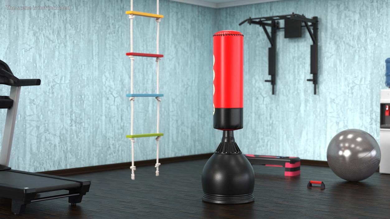 Free Standing Punch Bag Red 3D