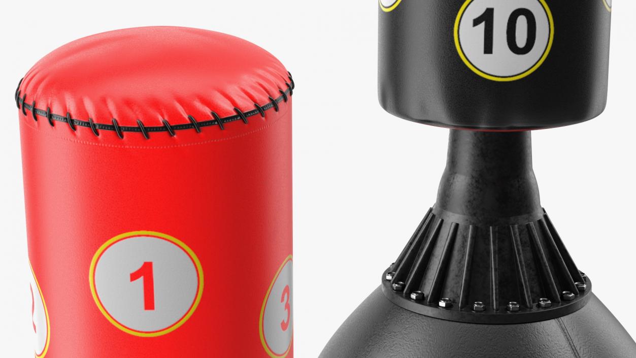 Free Standing Punch Bag Red 3D