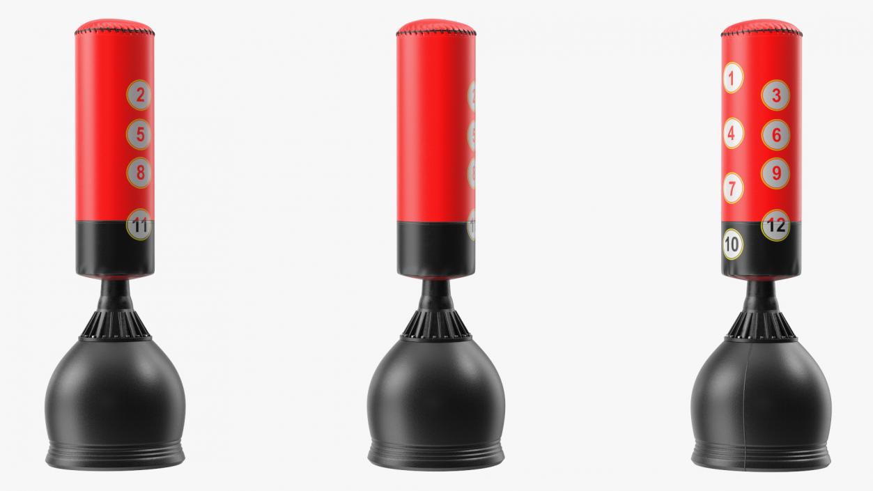 Free Standing Punch Bag Red 3D