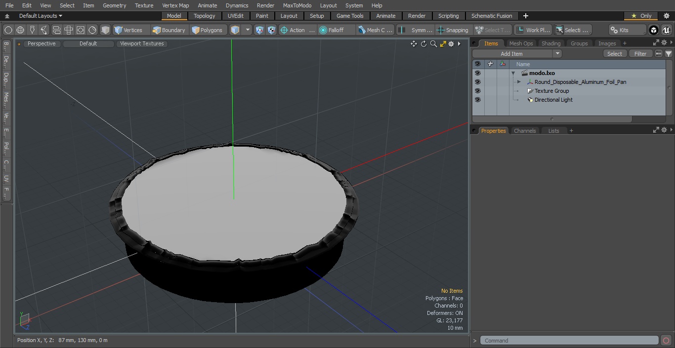 Round Disposable Aluminum Foil Pan 3D model