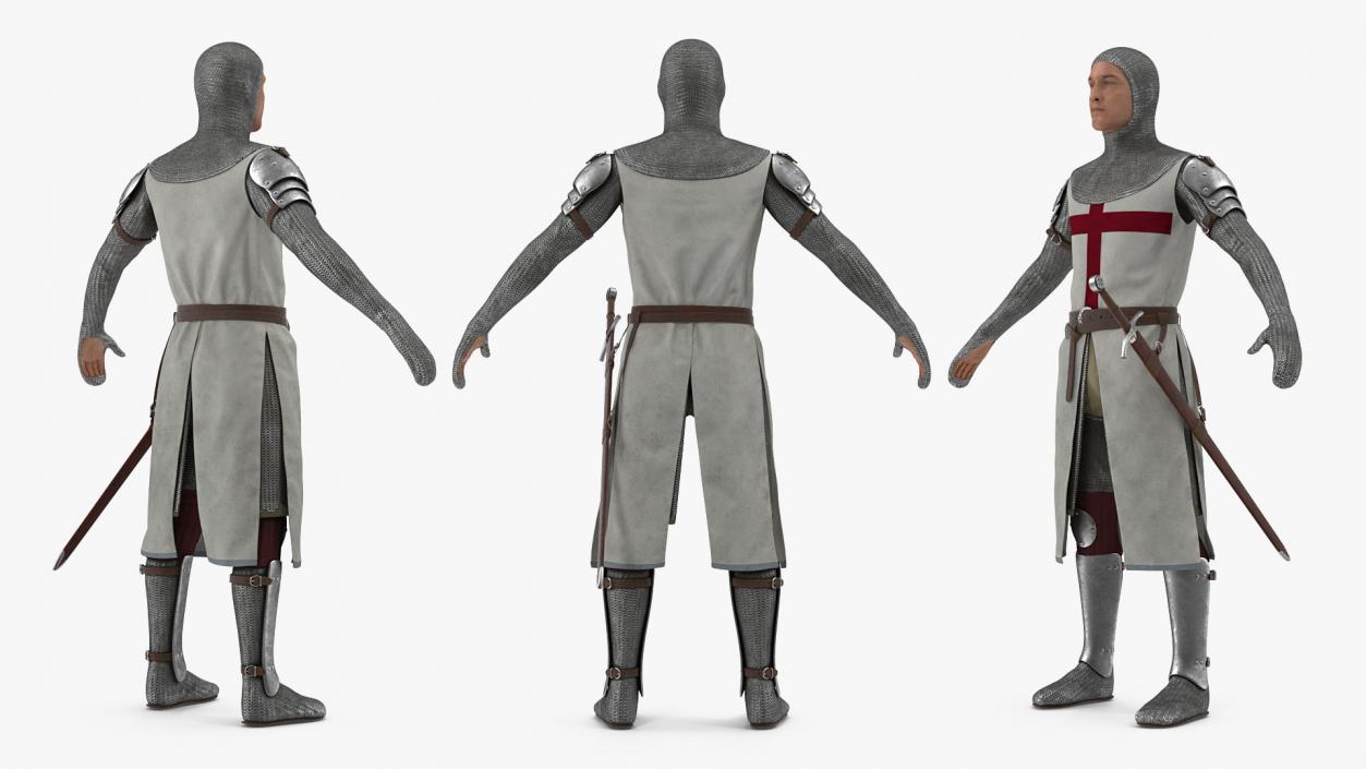 3D Knight Templar T-Pose