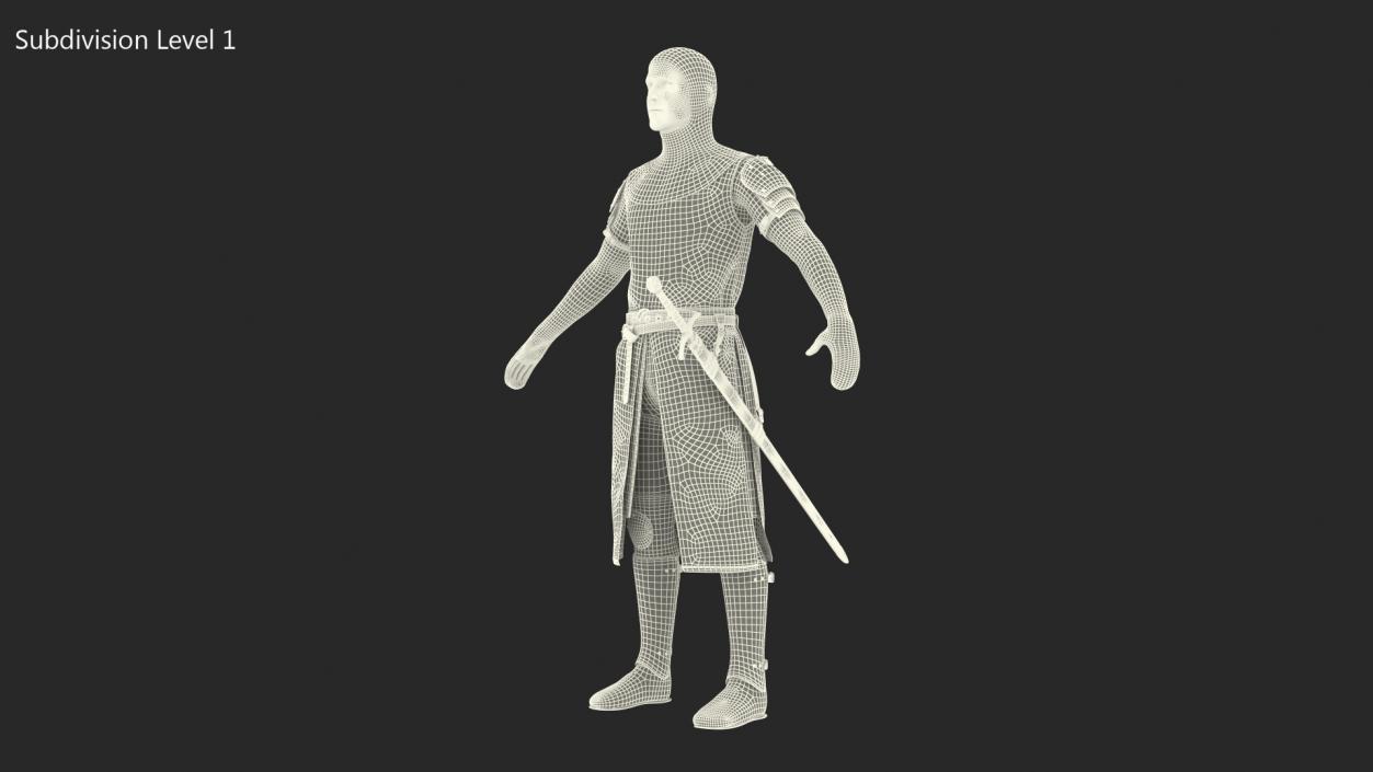 3D Knight Templar T-Pose