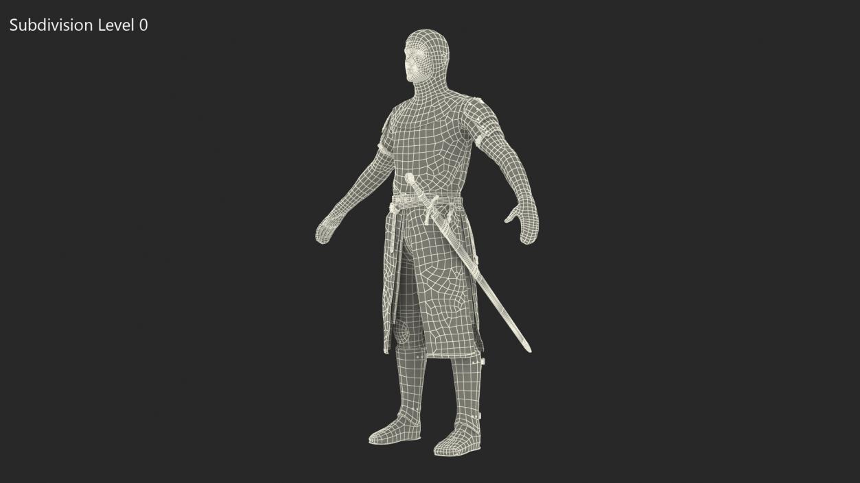 3D Knight Templar T-Pose