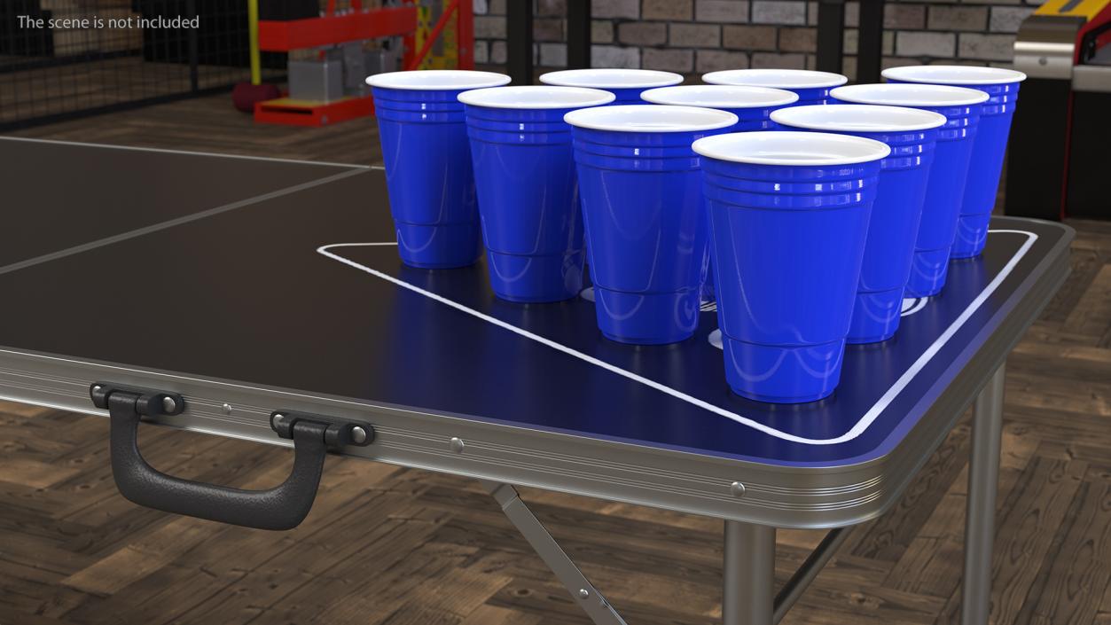 3D Beer Pong Table Black