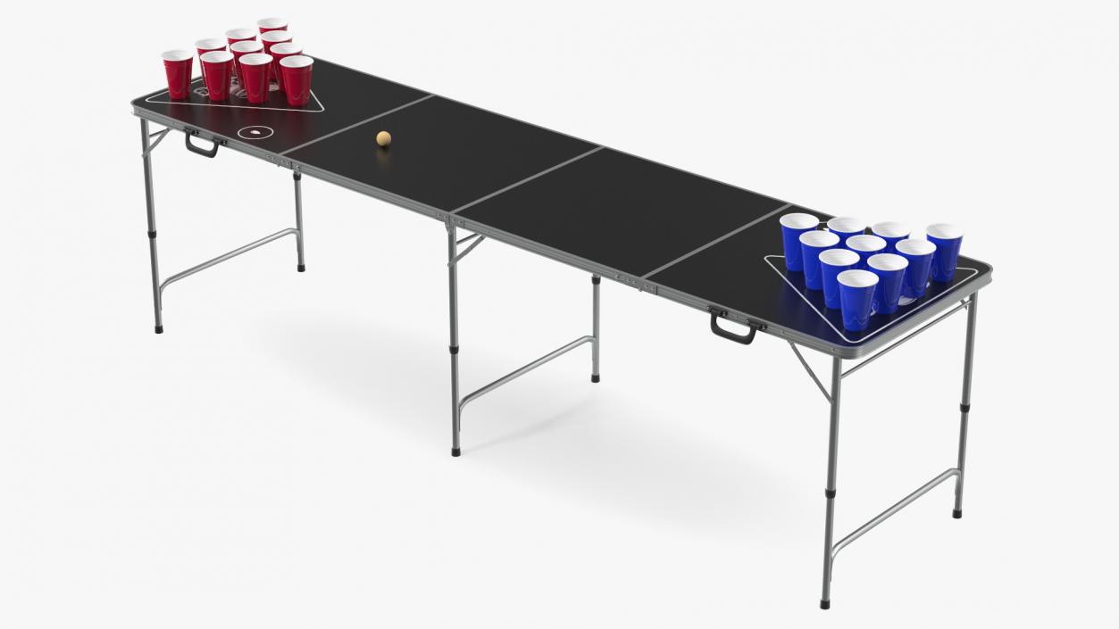 3D Beer Pong Table Black