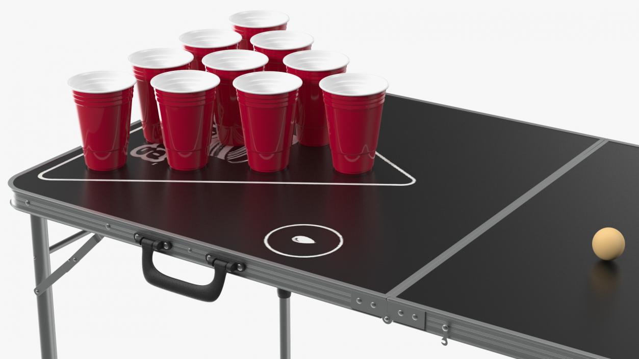 3D Beer Pong Table Black