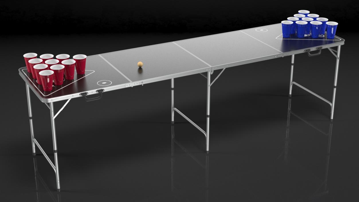 3D Beer Pong Table Black