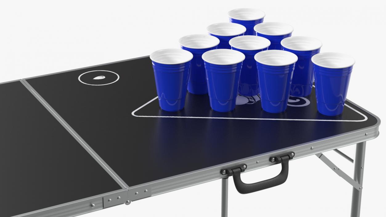 3D Beer Pong Table Black