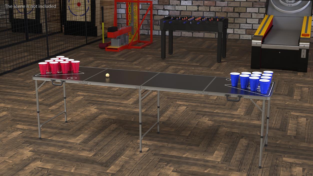 3D Beer Pong Table Black