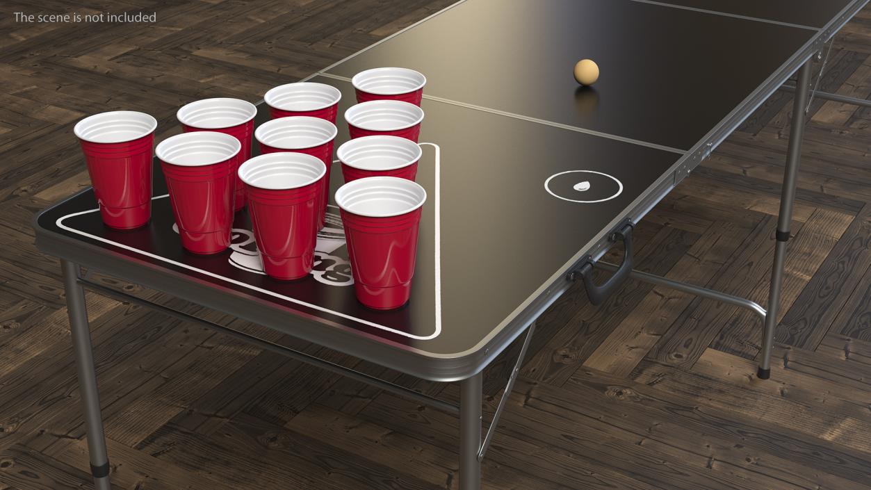 3D Beer Pong Table Black