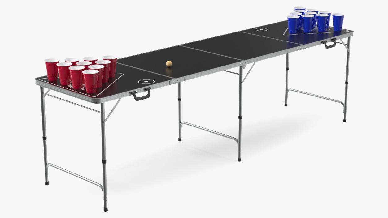 3D Beer Pong Table Black