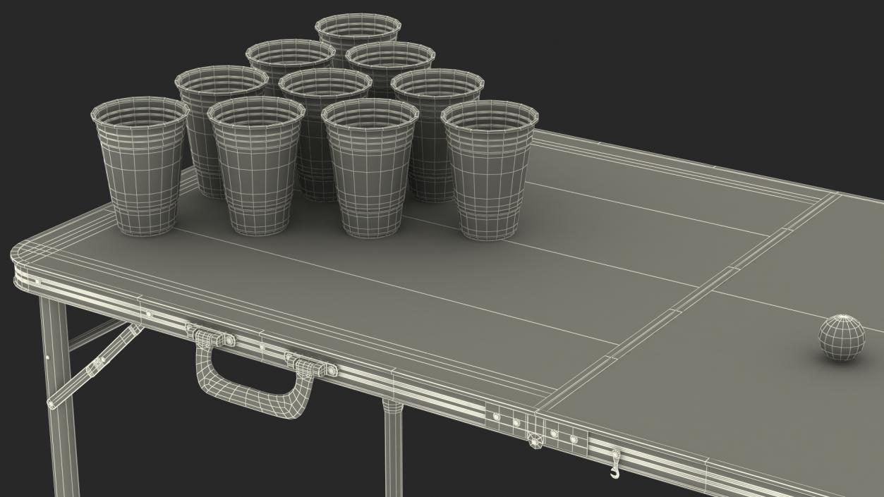 3D Beer Pong Table Black