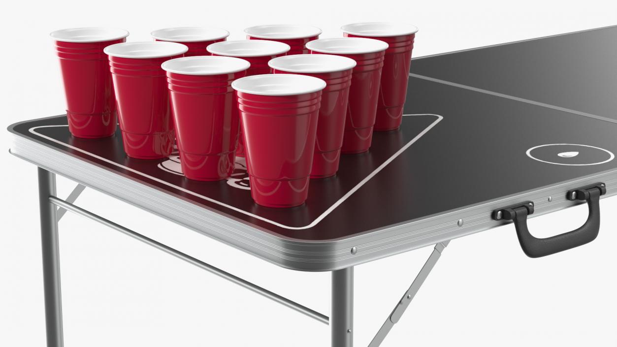 3D Beer Pong Table Black