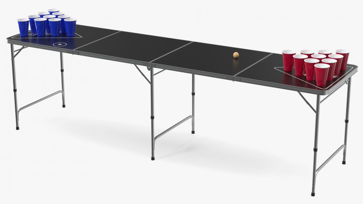 3D Beer Pong Table Black