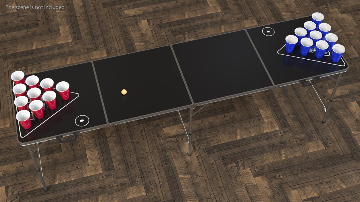 3D Beer Pong Table Black