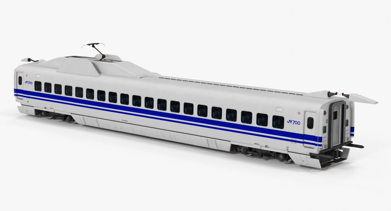 Bullet Train JR700 Passenger Car Japan Railways Rigged 3D model