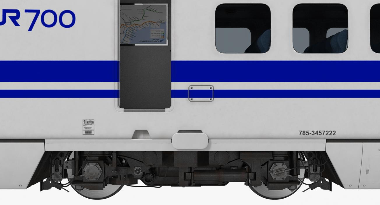 Bullet Train JR700 Passenger Car Japan Railways Rigged 3D model