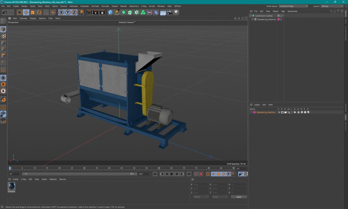 3D Dewatering Machine model