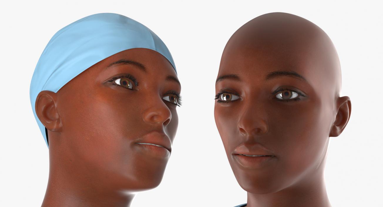 3D Afro American Nurse Rigged