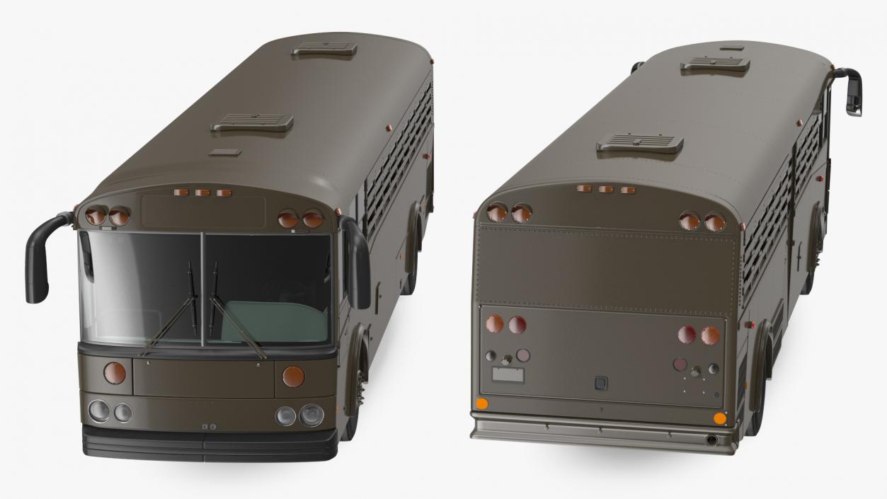 Prison Transport Bus Rigged 3D