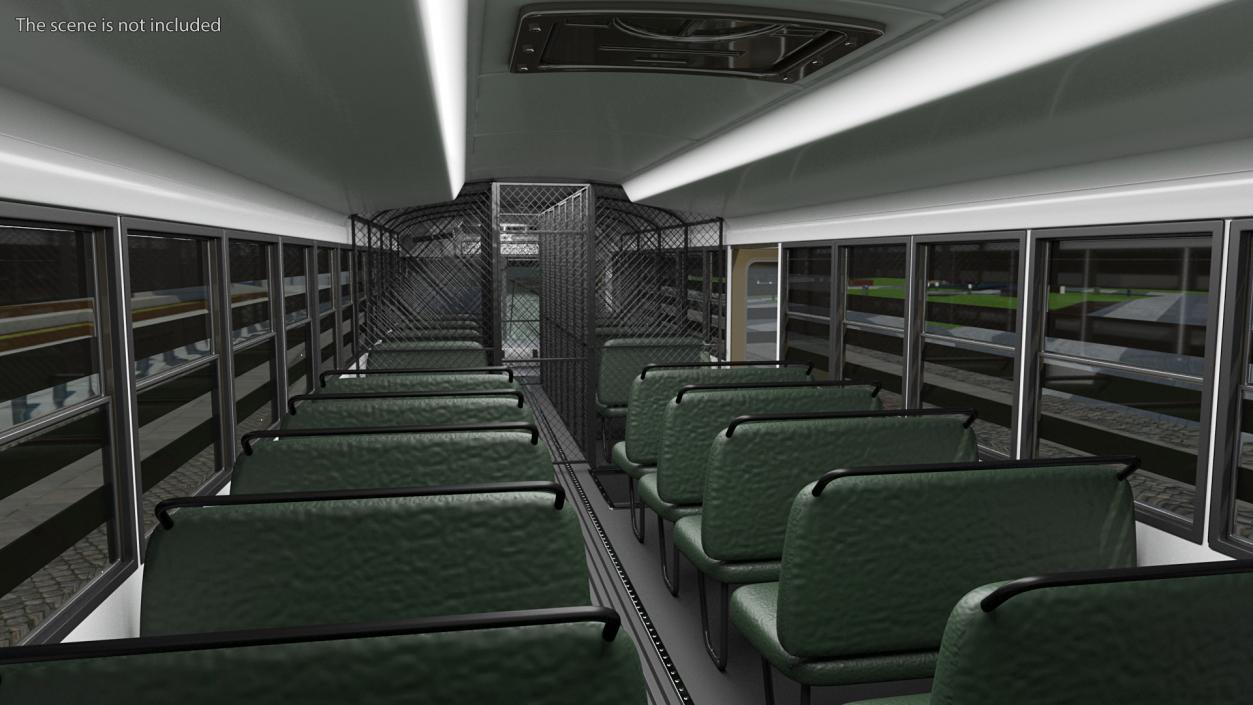 Prison Transport Bus Rigged 3D