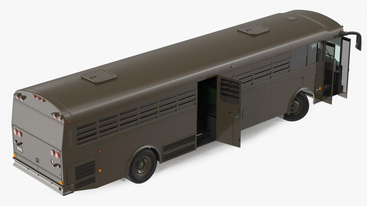 Prison Transport Bus Rigged 3D