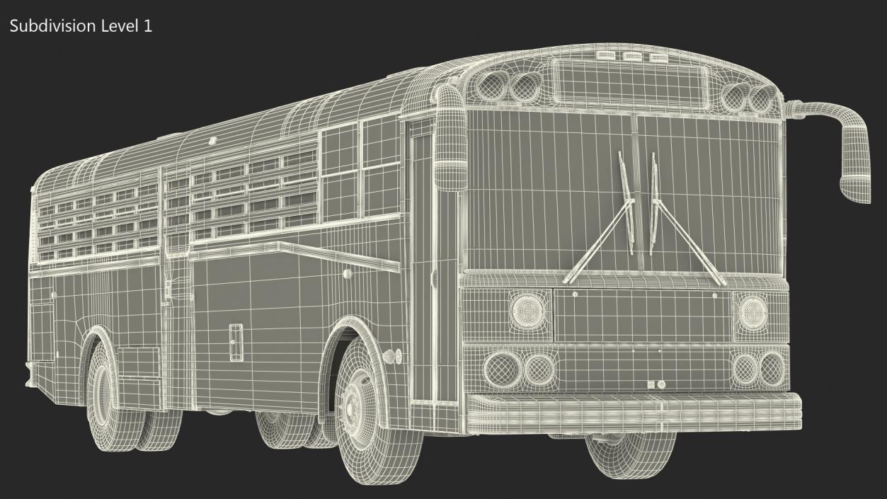 Prison Transport Bus Rigged 3D