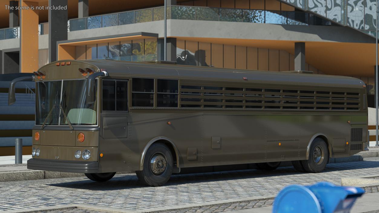 Prison Transport Bus Rigged 3D