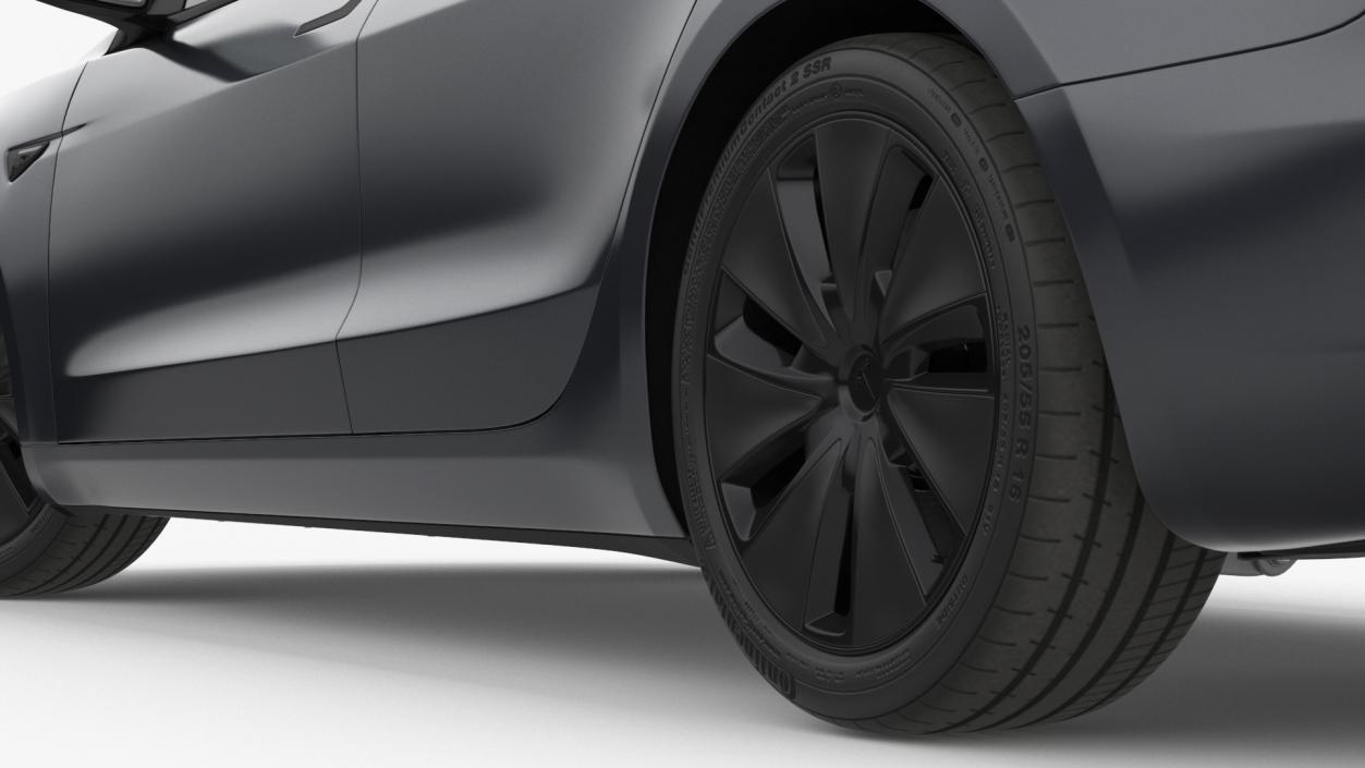 Tesla Model 3 2024 Stealth Grey Rigged for Maya 3D