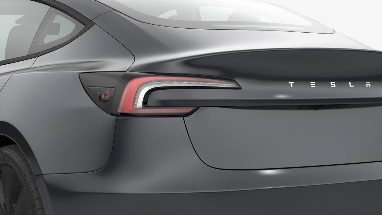 Tesla Model 3 2024 Stealth Grey Rigged for Maya 3D