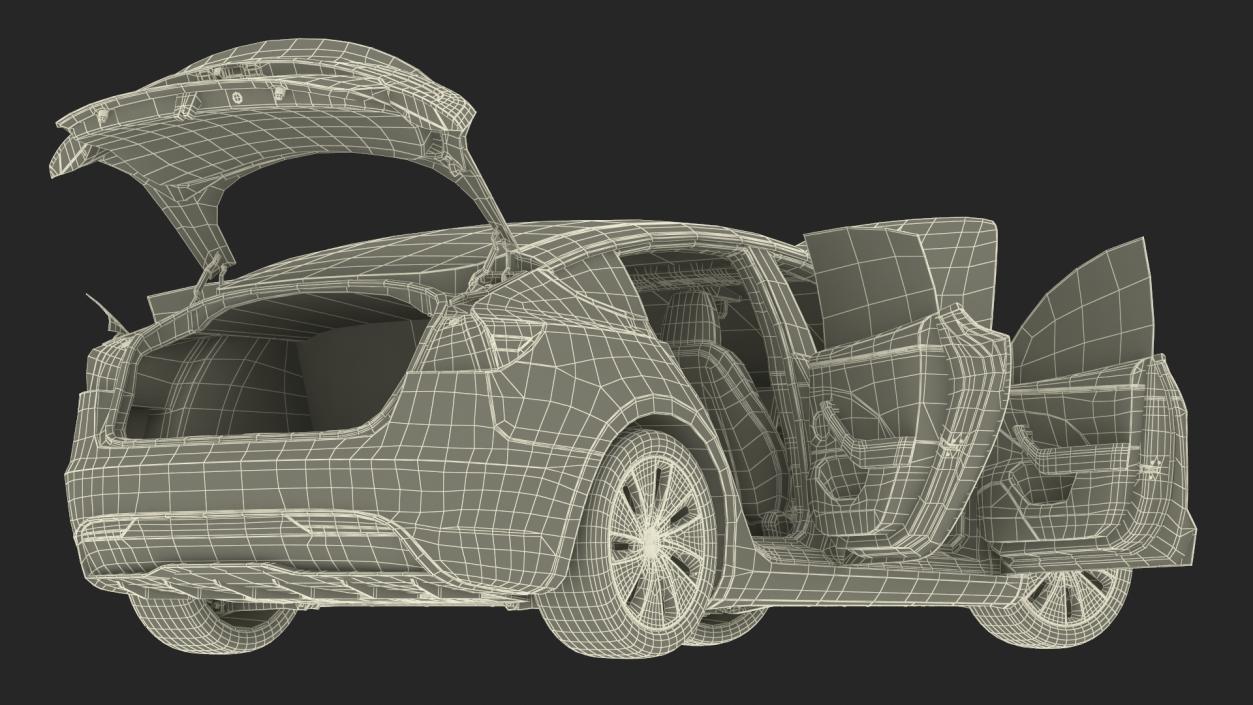 Tesla Model 3 2024 Stealth Grey Rigged for Maya 3D