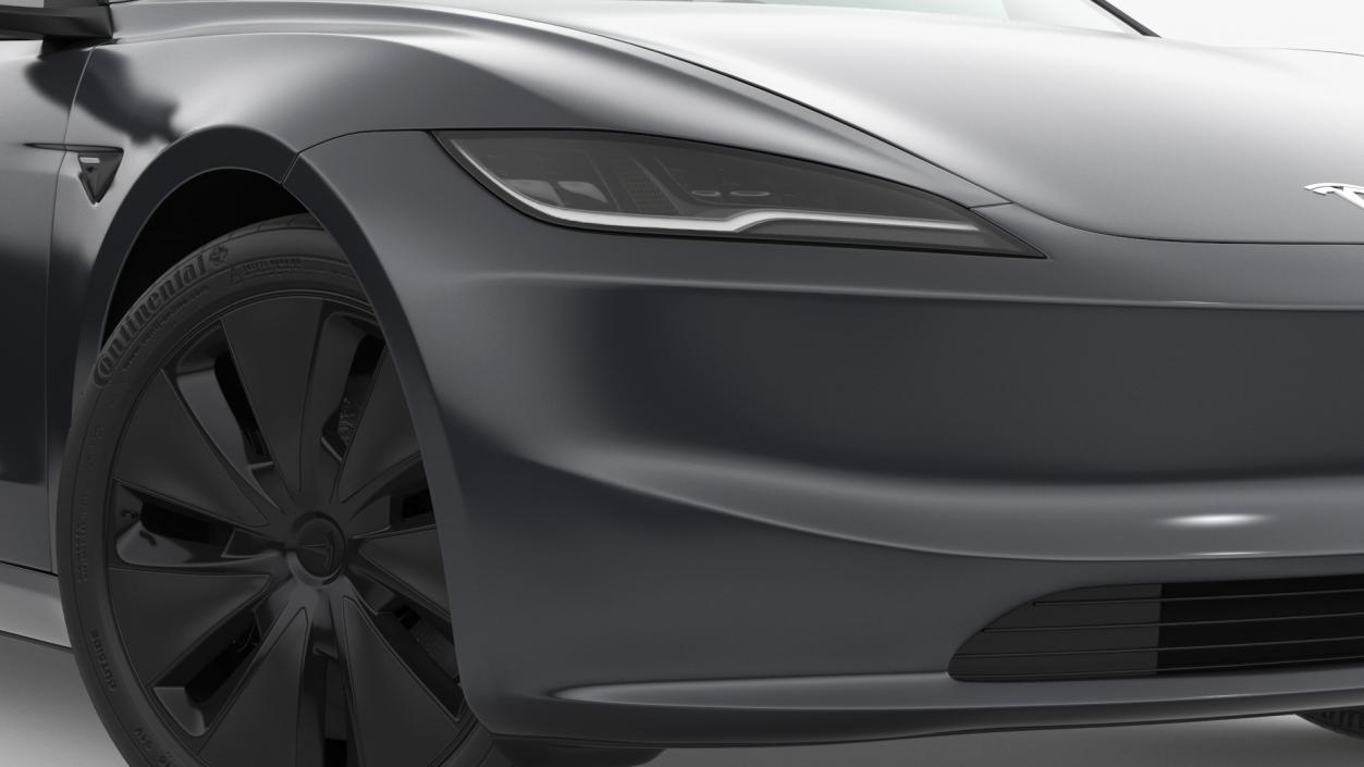 Tesla Model 3 2024 Stealth Grey Rigged for Maya 3D