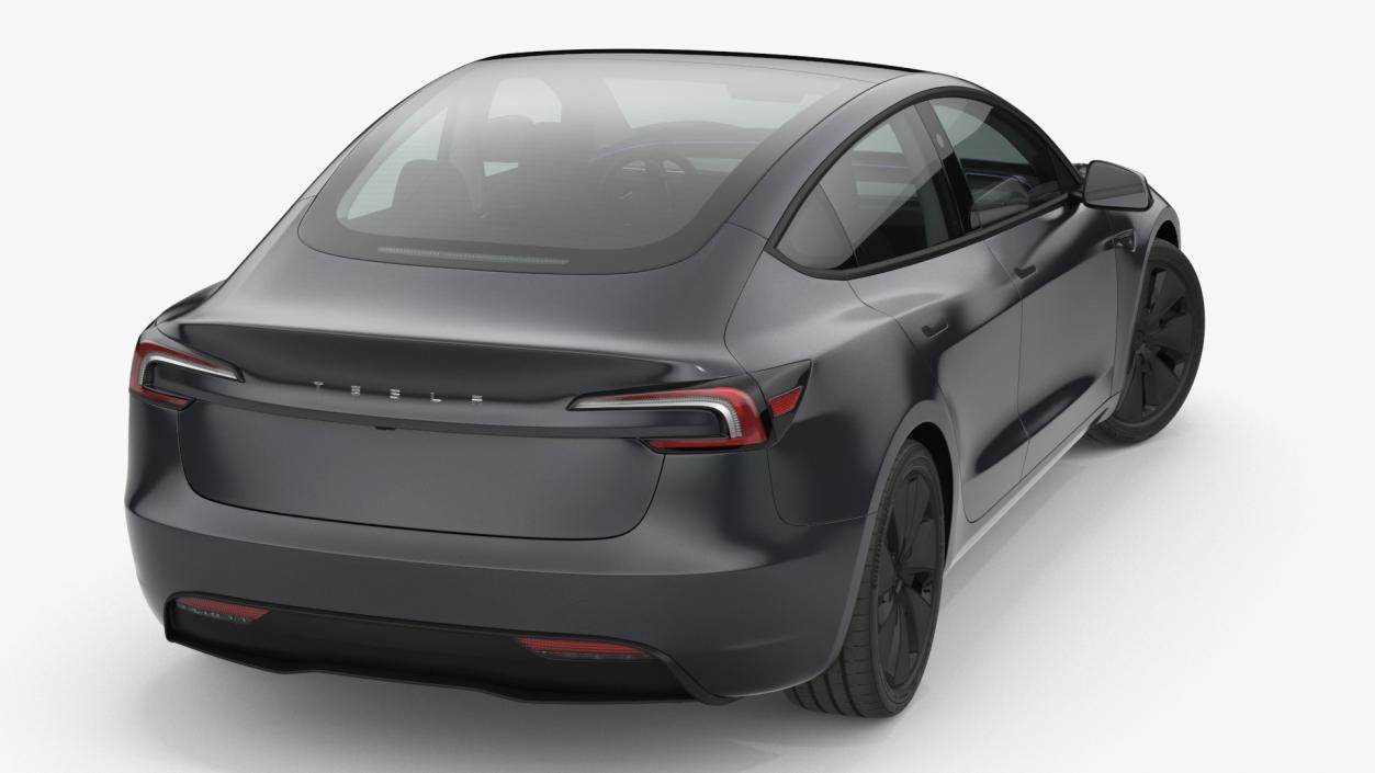 Tesla Model 3 2024 Stealth Grey Rigged for Maya 3D