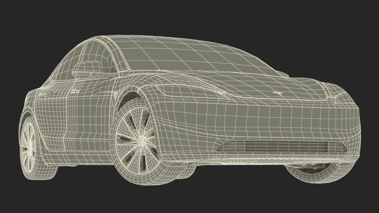 Tesla Model 3 2024 Stealth Grey Rigged for Maya 3D